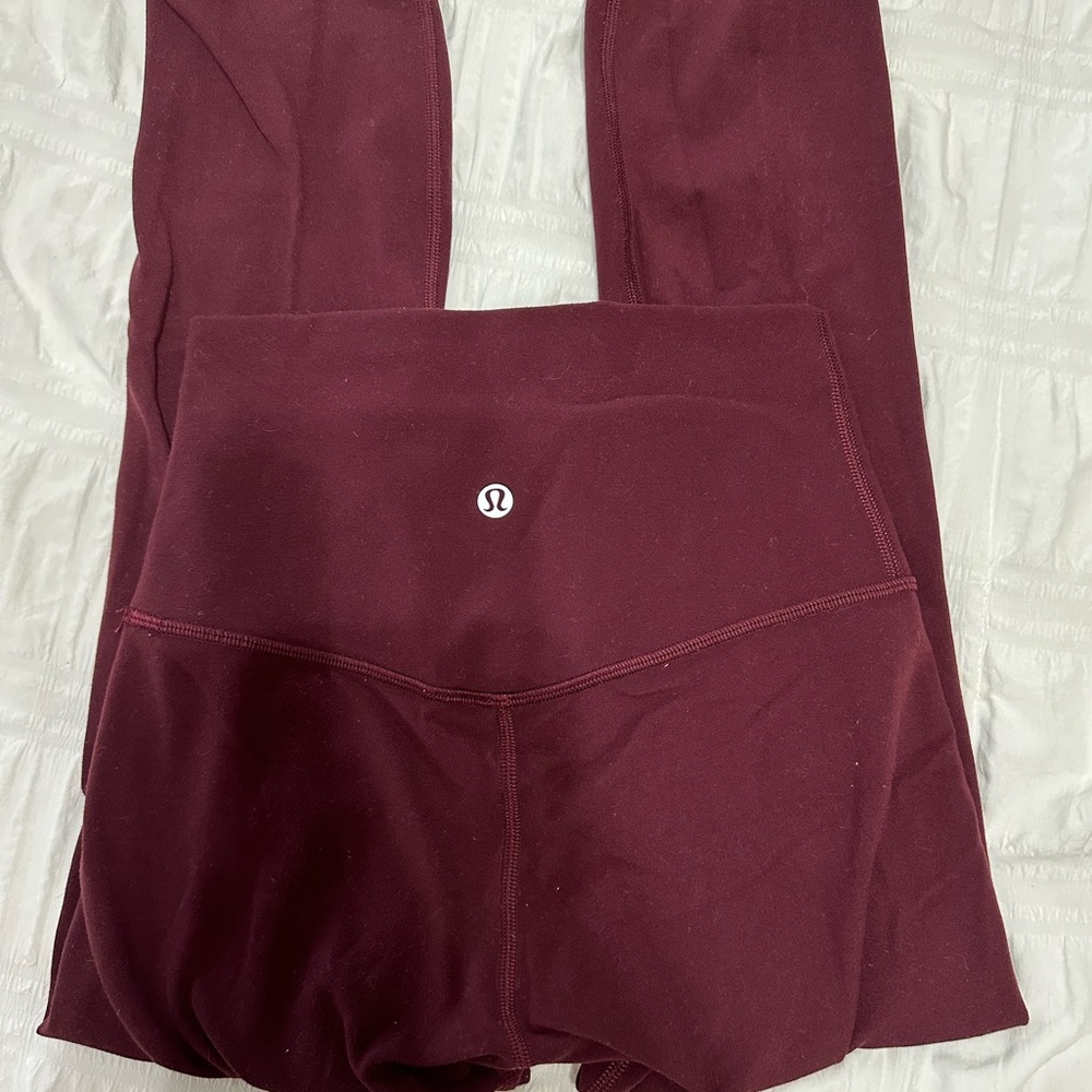 maroon, lululemon leggings